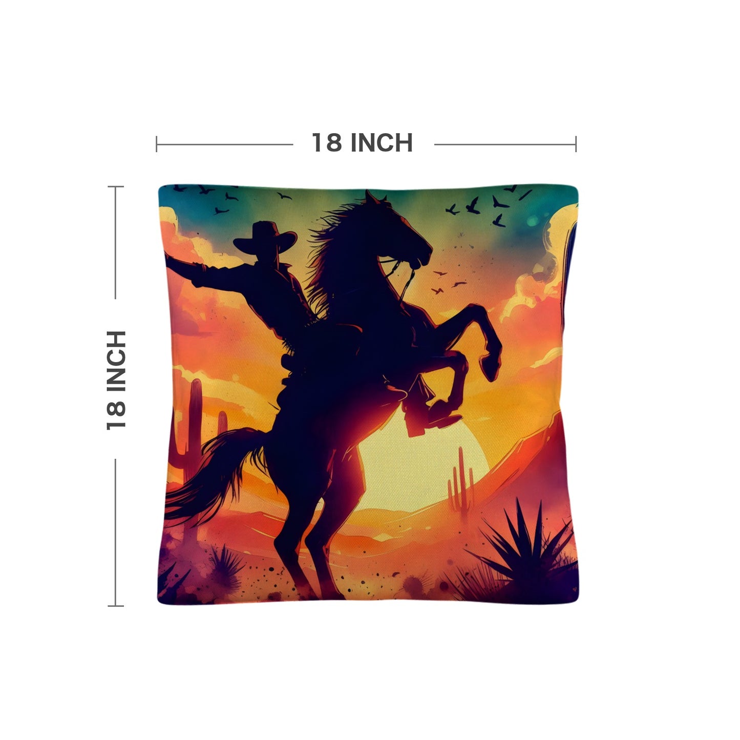 Sunset Cowboy Pillow Case Made in America