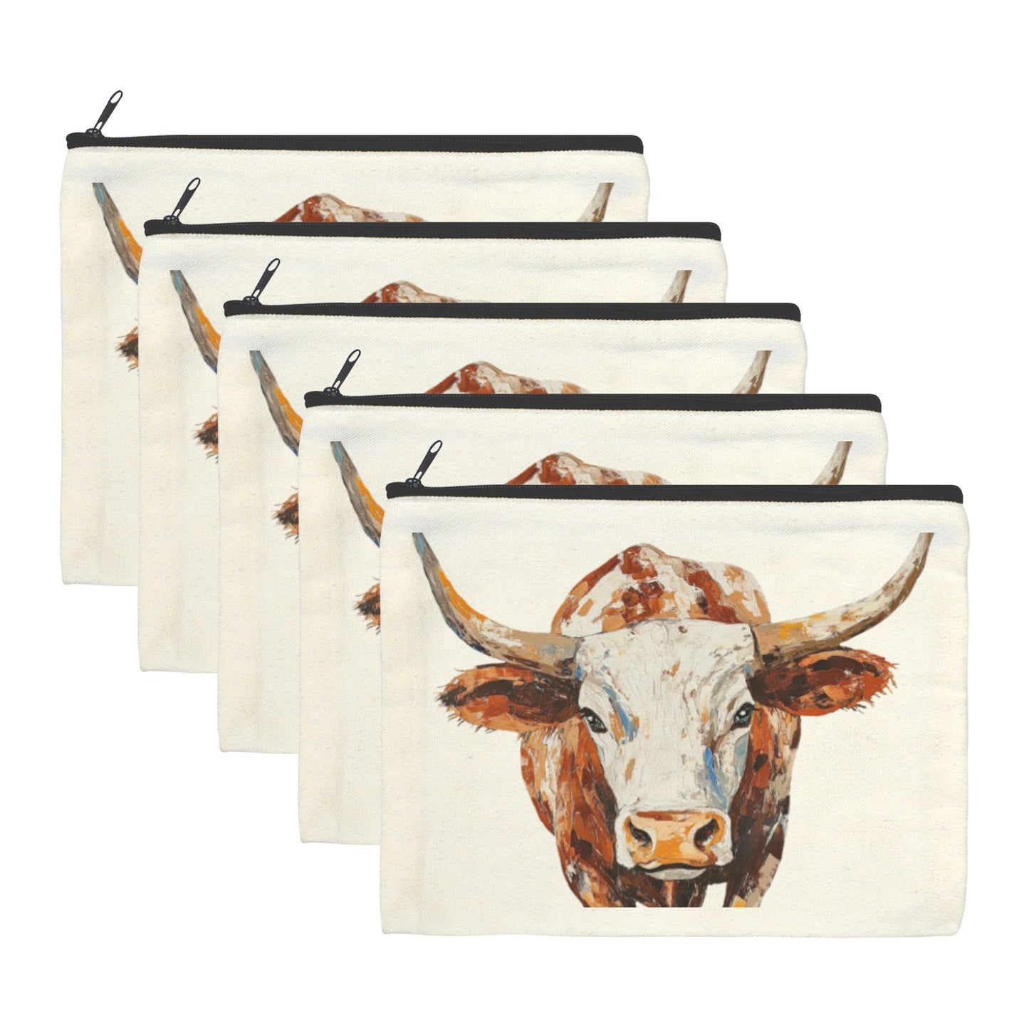 Baha Ranch Western Bull Pack of 5 bags Cosmetic Bag Made in America