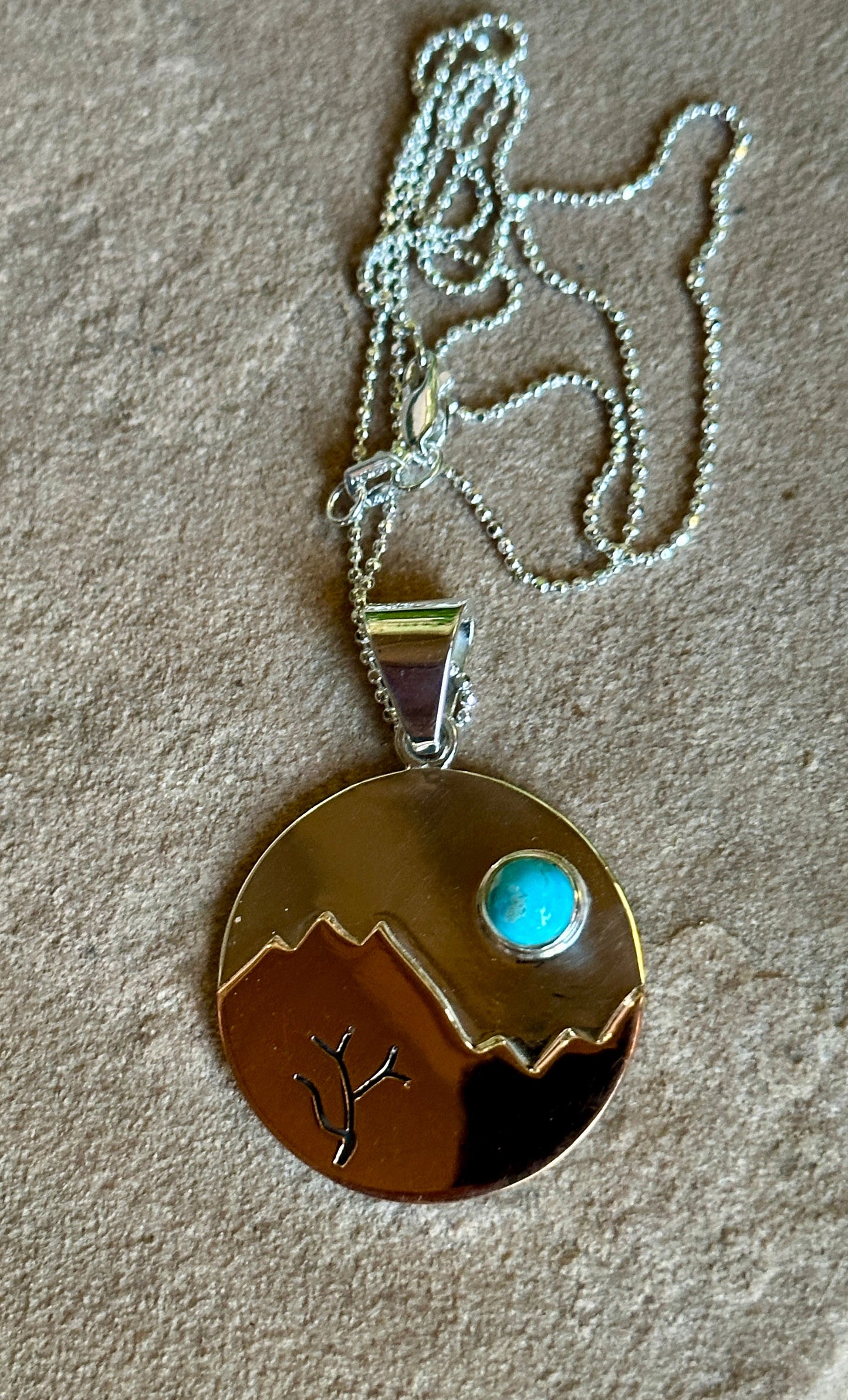 Copper Sunrise Pendant Necklace