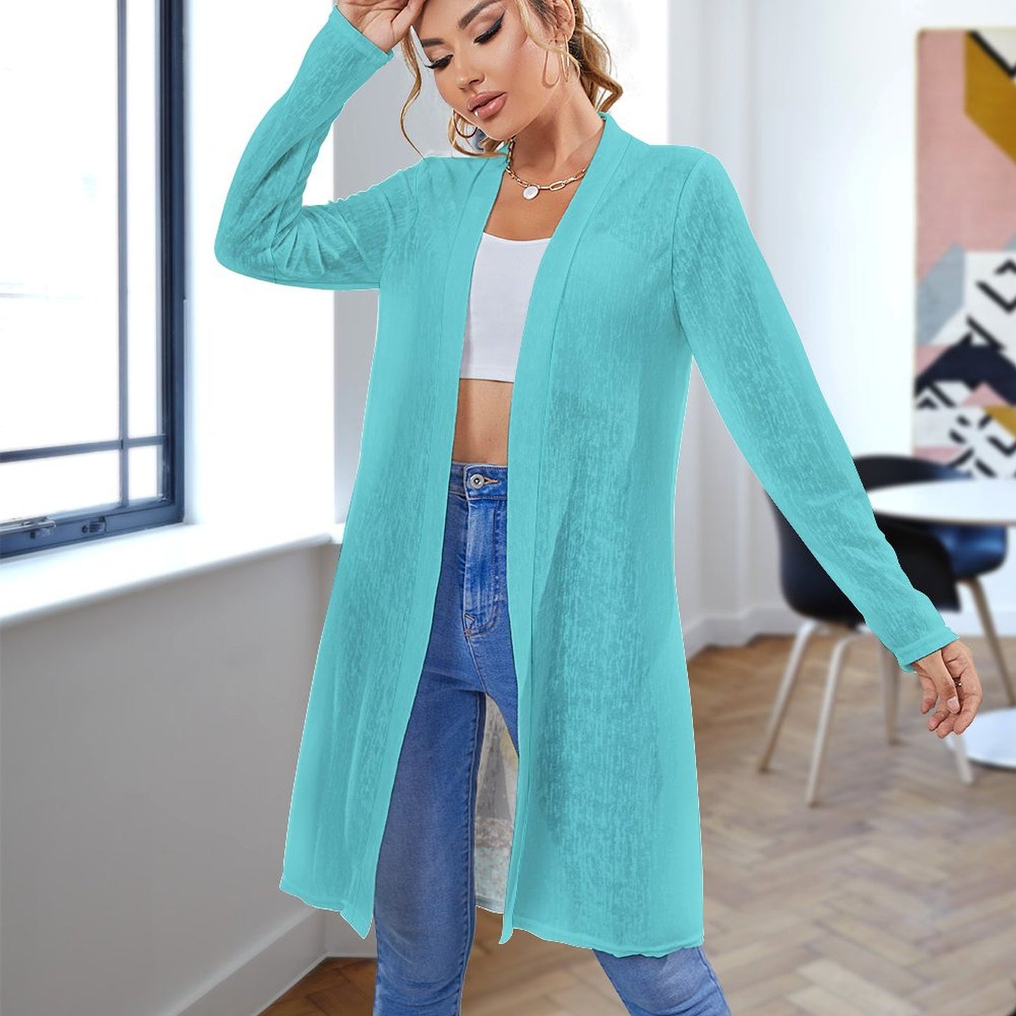 Baha Ranch Retro Pop Western Groovy Cowgirl Lightweight Cardigan