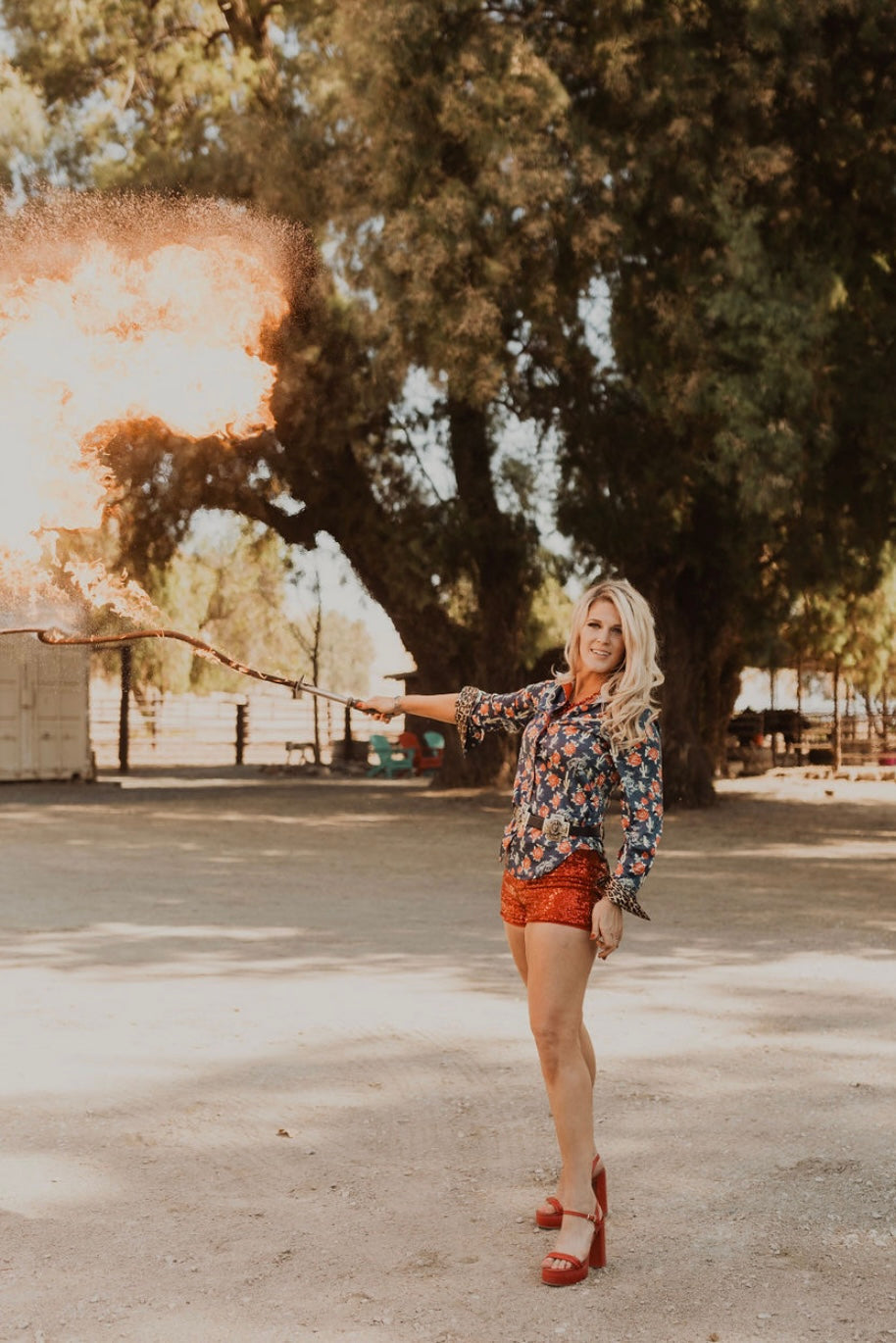 Rodeo Quincy Ride Sally Ride Button Up