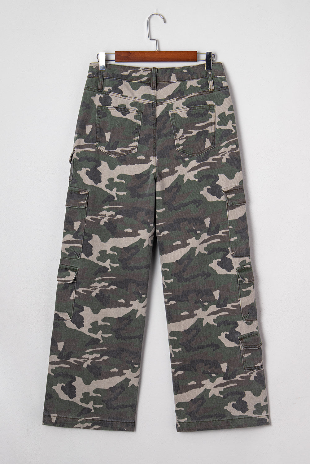 Camo Denim Cargo Wide Leg Pants choice of colors