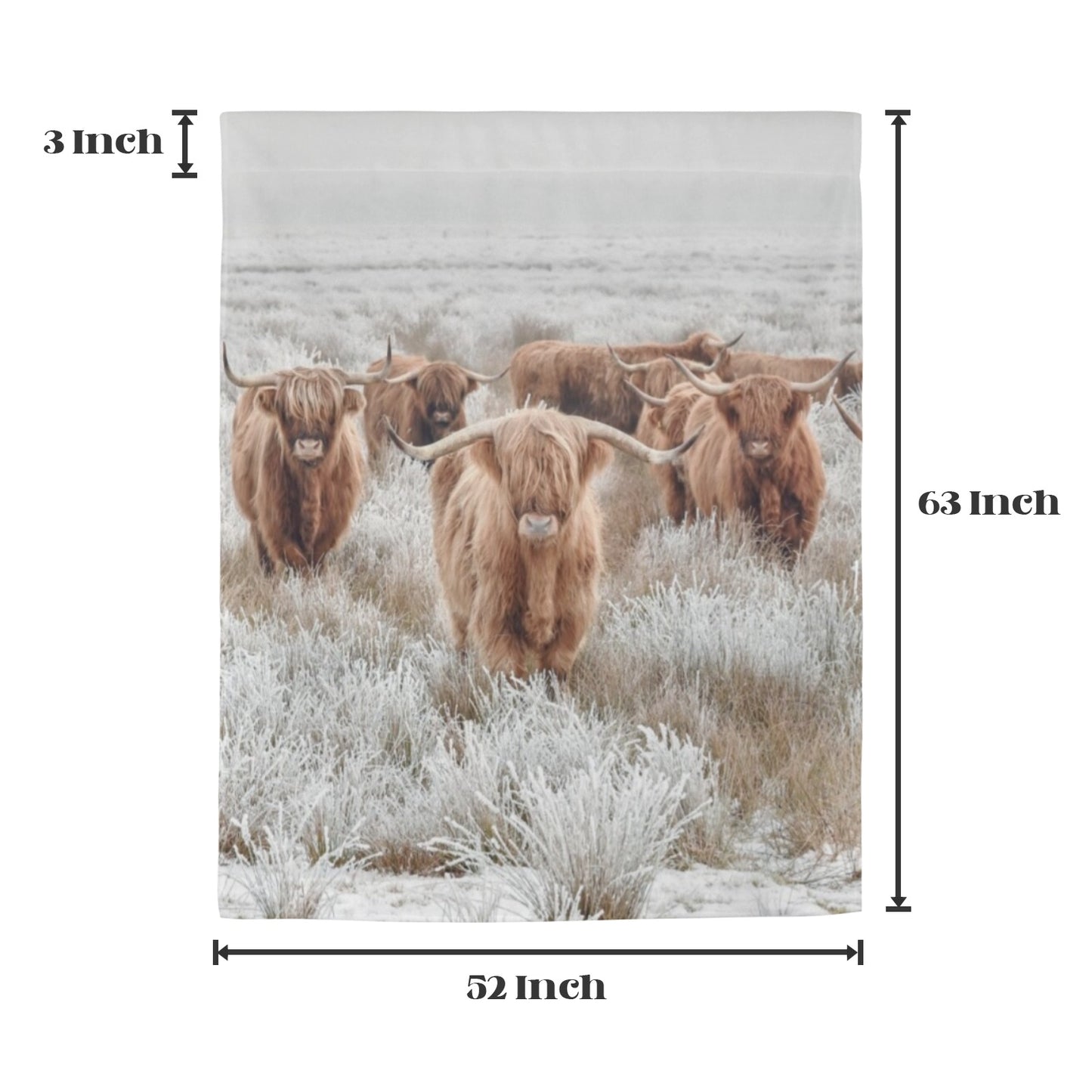 Highland Cows Window Curtain 52"x63" (2-Piece) Made in America