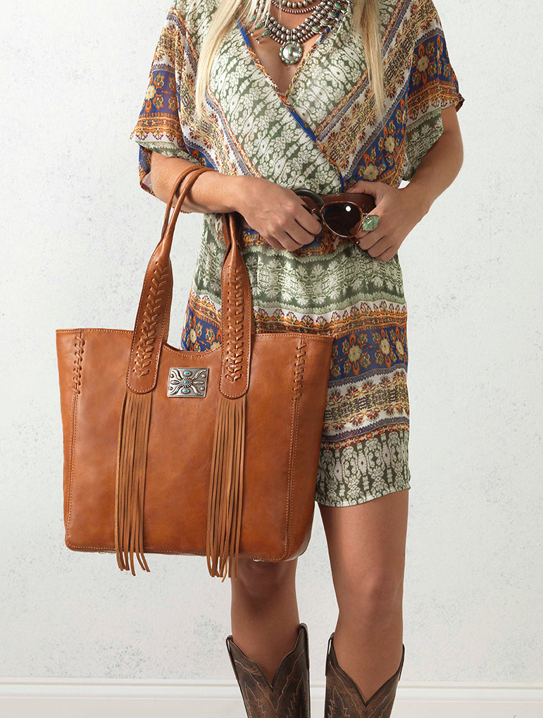 American West Handbags Mohave Canyon Large Zip-Top Tote choice of colors