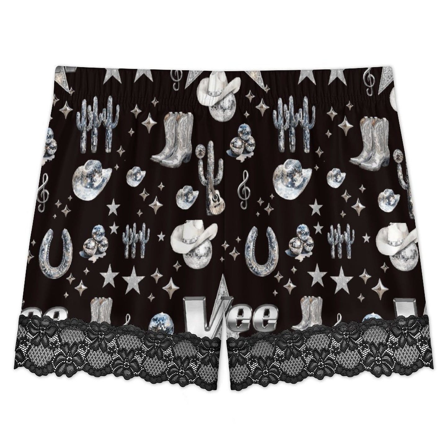 Baha Ranch Yeehaw Rhinestone Cowgirl Lace Pajama Set