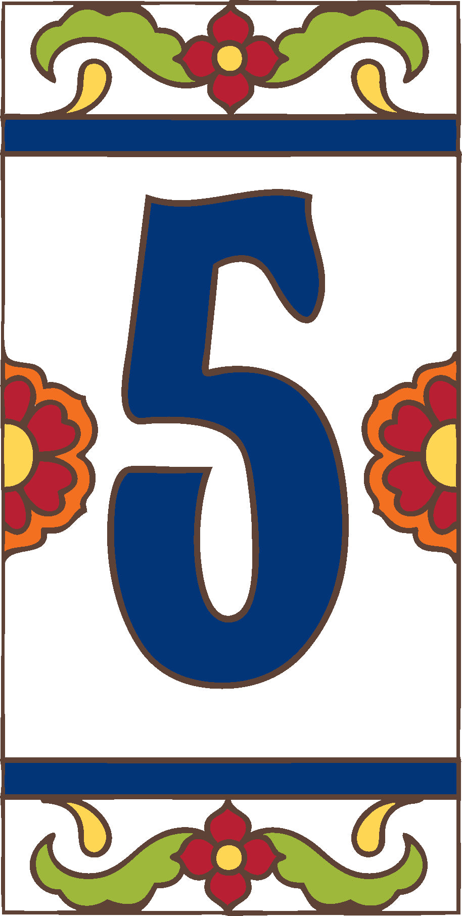 White Talavera Tile House Numbers