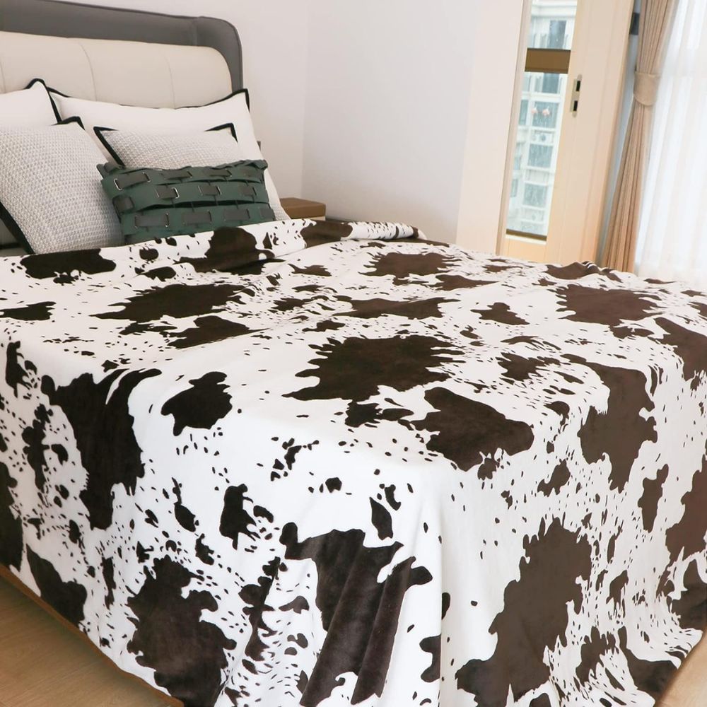 Cow Print Throw Blanket choice of sizes