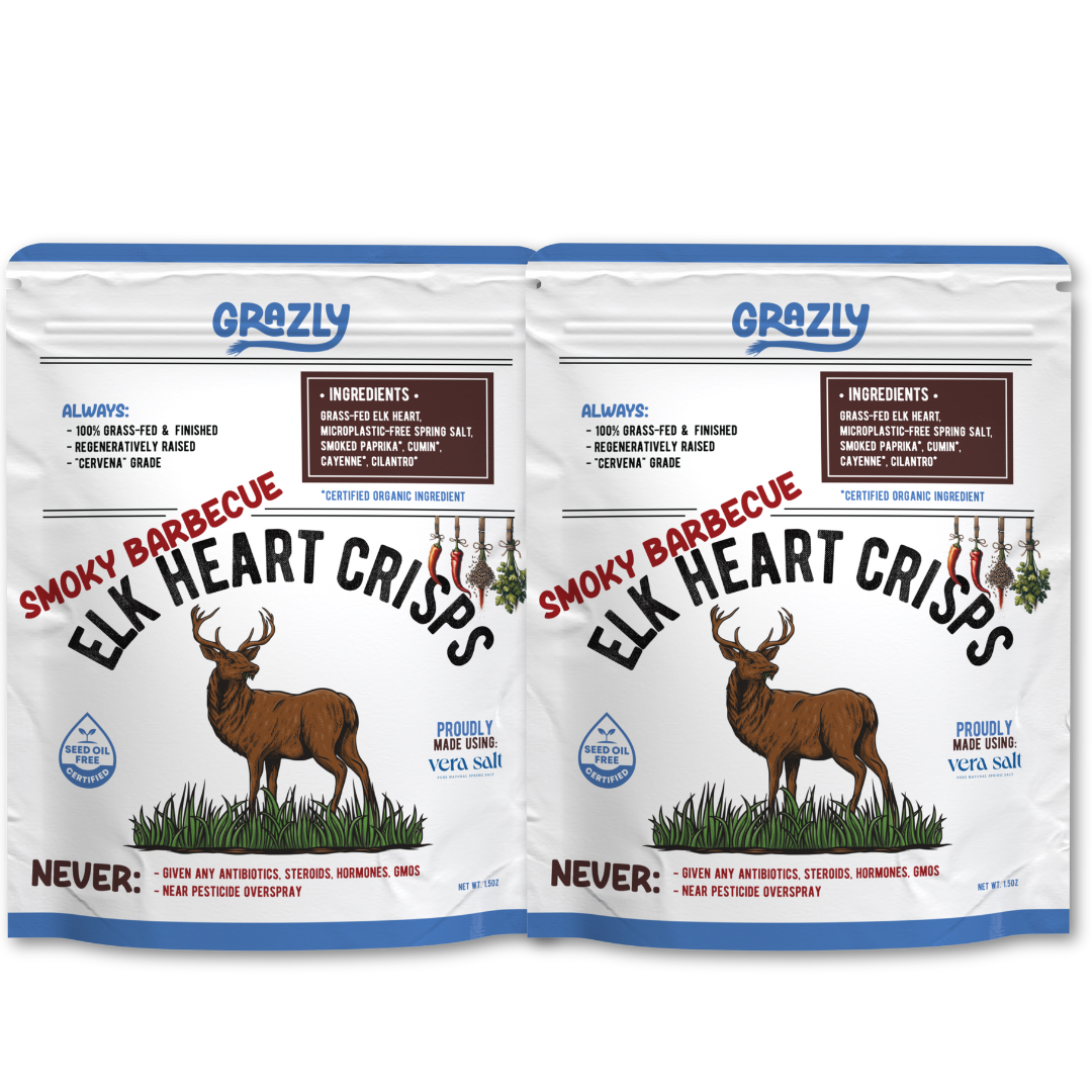 Grazly Elk Heart Crisps - 100% Grass-Fed/Finished