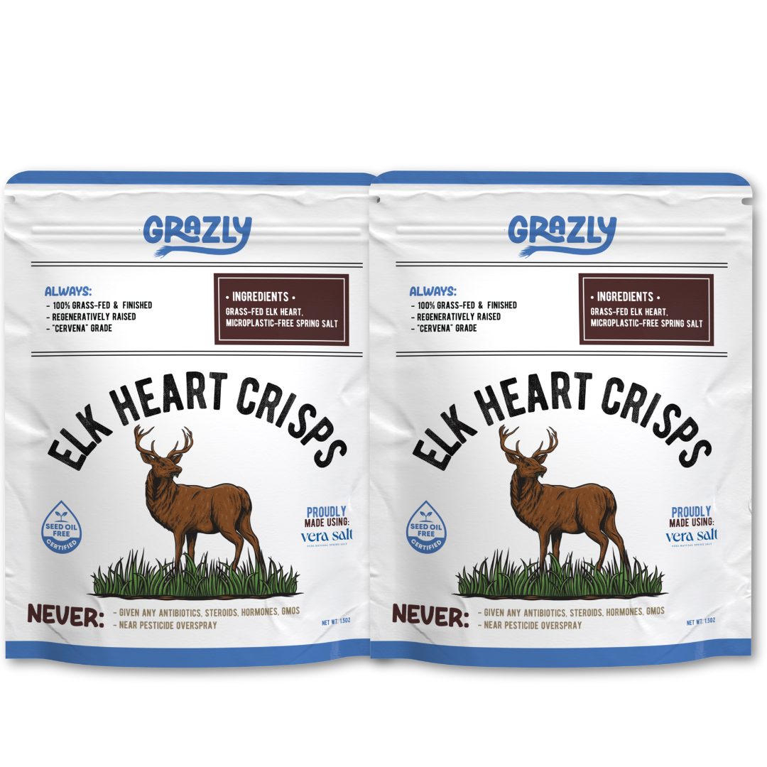 Grazly Elk Heart Crisps - 100% Grass-Fed/Finished