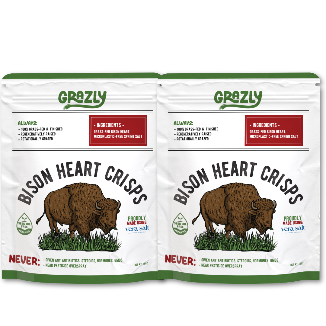 Grazly Bison Heart Crisps - 100% Grass-Fed/Finished