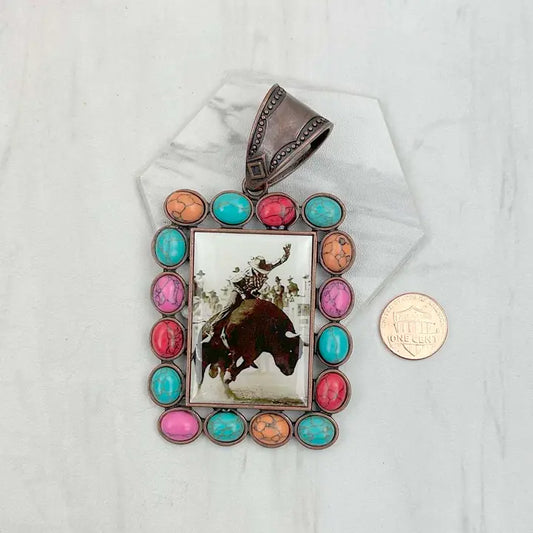 Vintage Cowgirl Cowboy Pendant