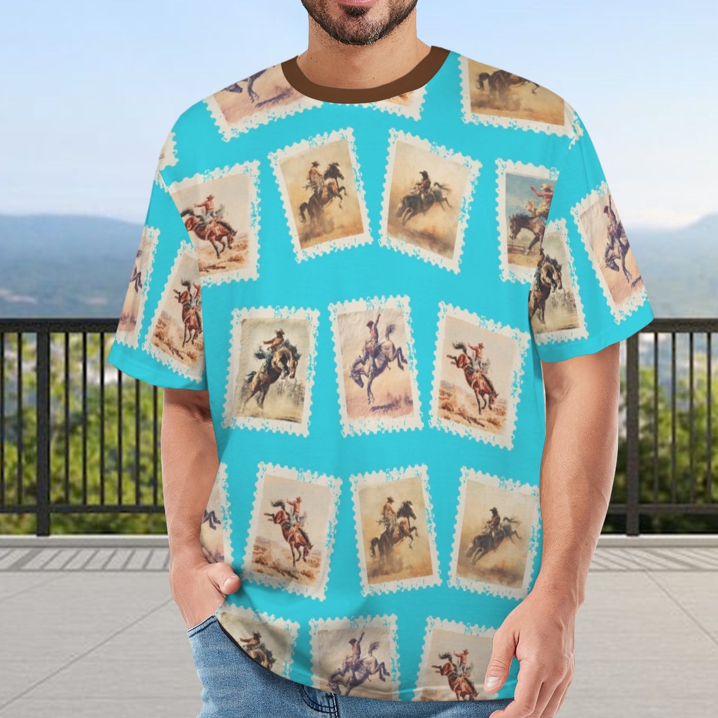 Baha Ranch Stamp Cowboy Oversized T Shirt