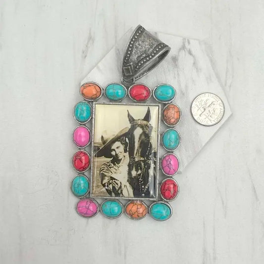 Vintage Cowgirl Cowboy Pendant