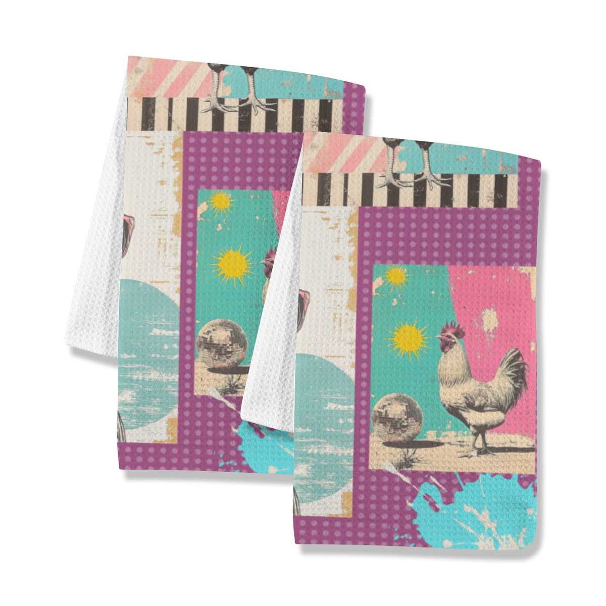 Set of 2 Chicken Days Kitchen Towels Made in America