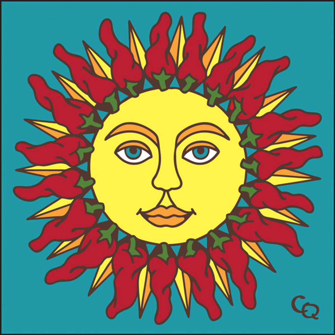 Chili Sun Face Tile