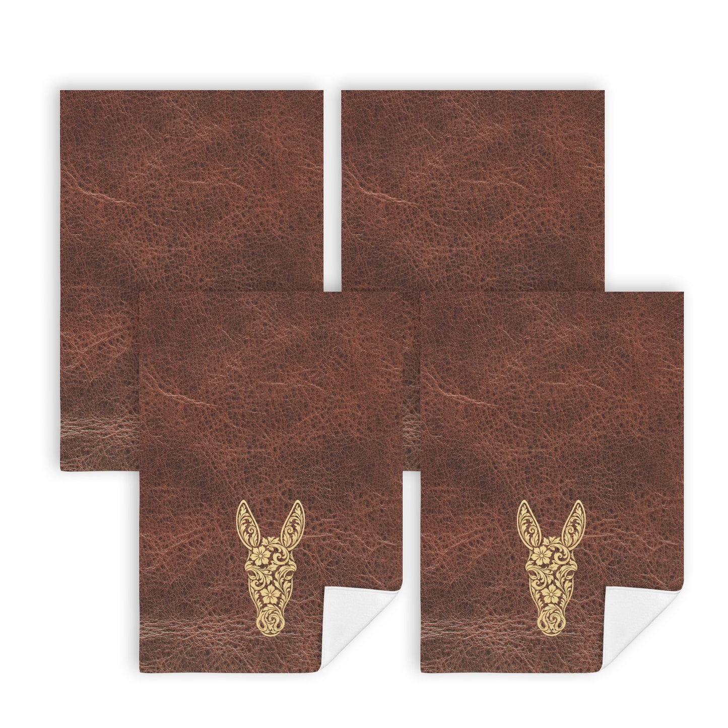 Baha Ranch Tooled Donkey Set of 4 Kitchen Dish Towels Made in America