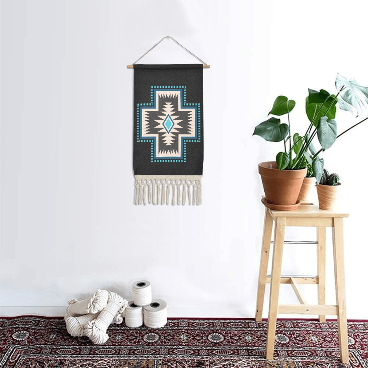 Baha Ranch SW Cross Wall Hanging Linen Poster Made in America