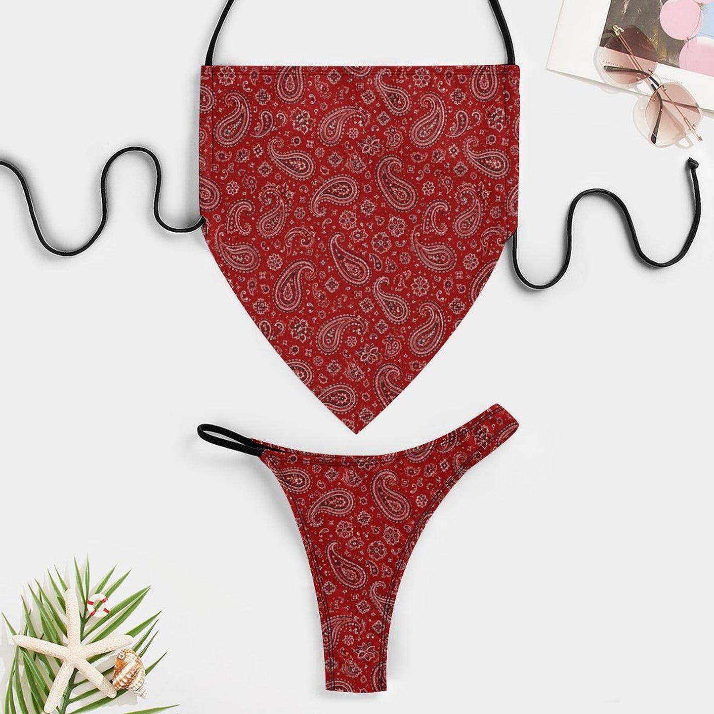 Baha Ranch Howdy Honey Bandana Print Handkerchief Bikini Set