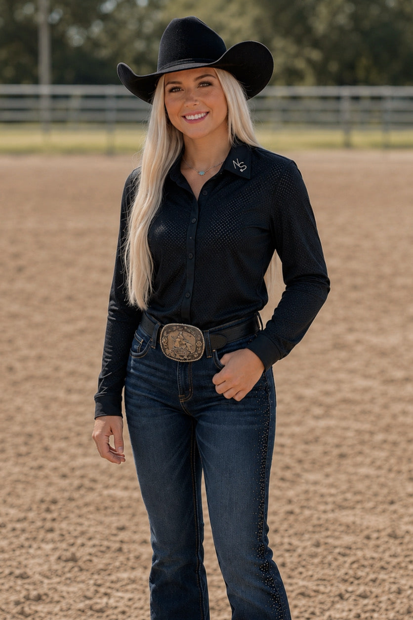 Breeze Perforated Performance Pull Over Rodeo Arena Shirt