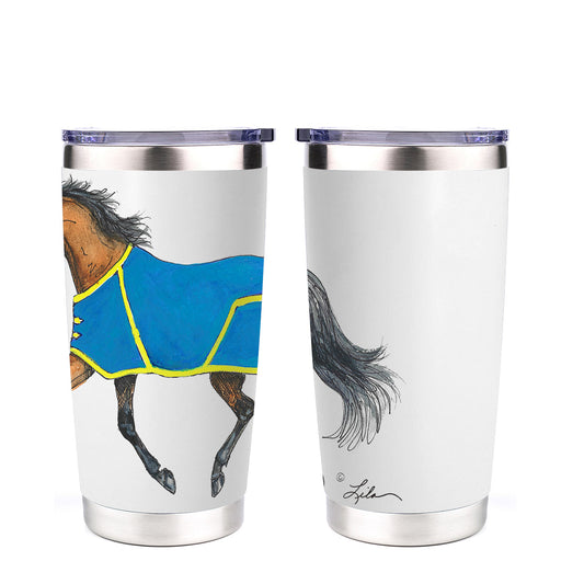 AWST Int'l 20 oz Stainless Steel Tumbler-Lila Bay Horse