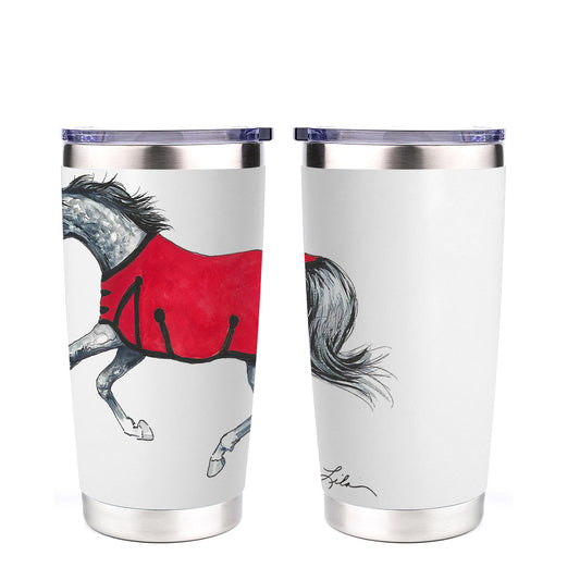 AWST Int'l 20 oz Stainless Steel Tumbler-Lila Grey Horse