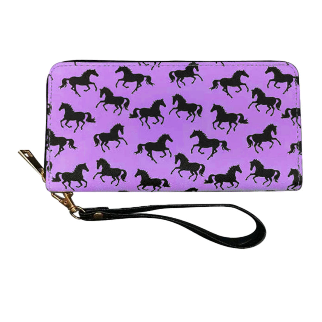 AWST Int'l Lila Wallet with Wristlet- Lila Silhouettes