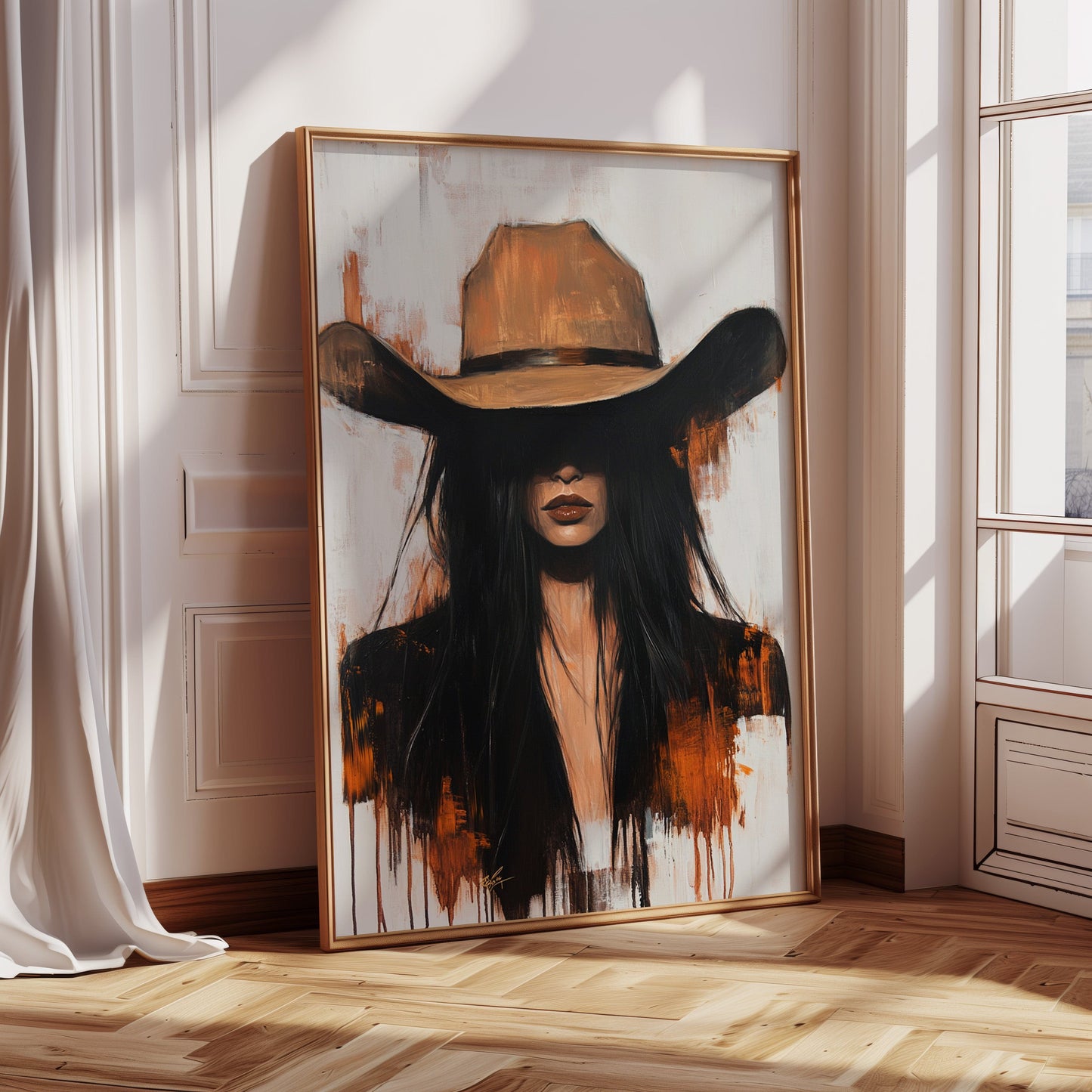 The Silent Outlaw – Western Cowgirl Canvas Art