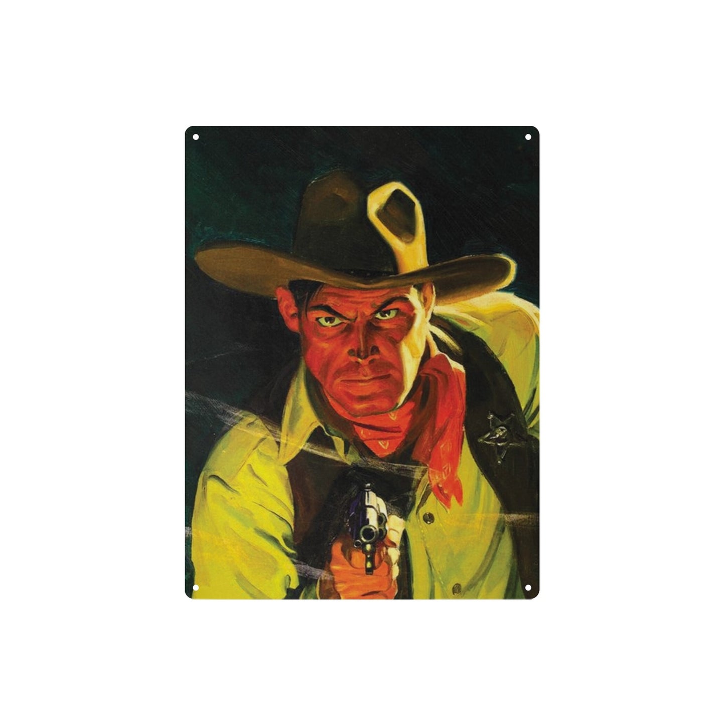 Outlaw Cowboy Metal Sign  12"x16" (Made in USA)