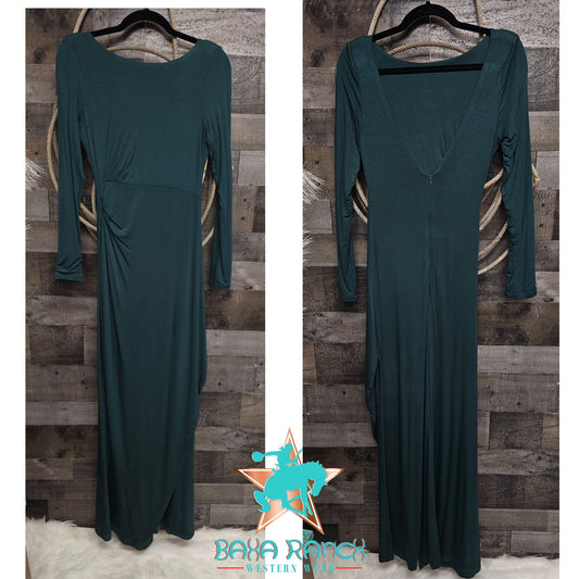 Green jersey maxi dress size LARGE