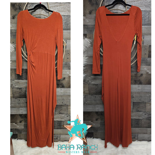 Rust jersey maxi dress size XL