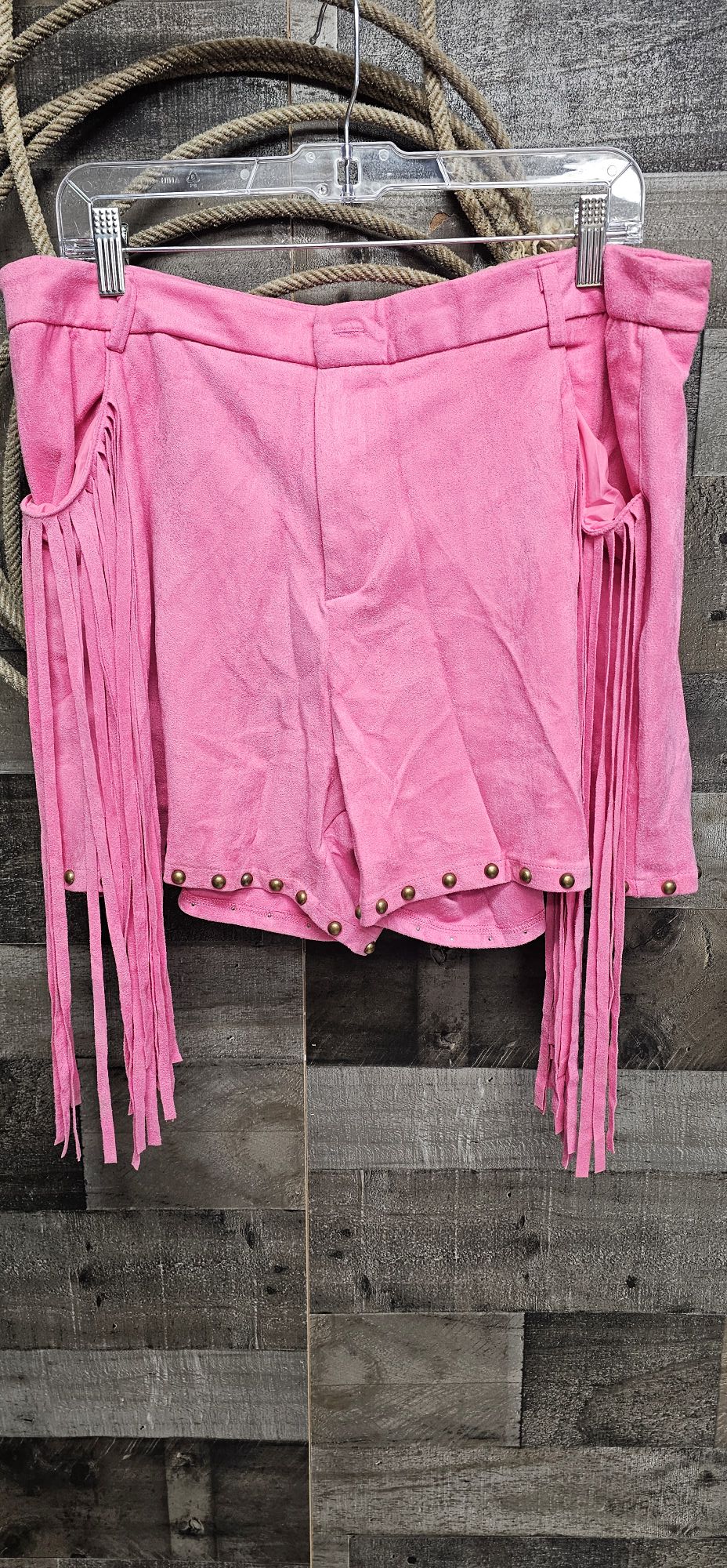 Pink Fringe Shorts XL fits like 2XL
