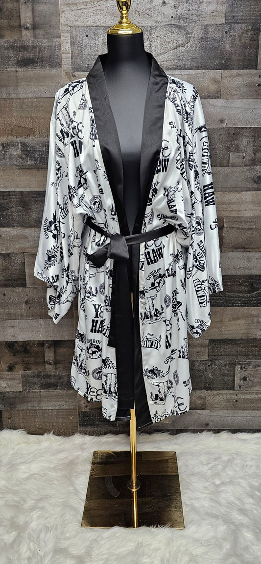 SAMPLE SALE Satin robe Large