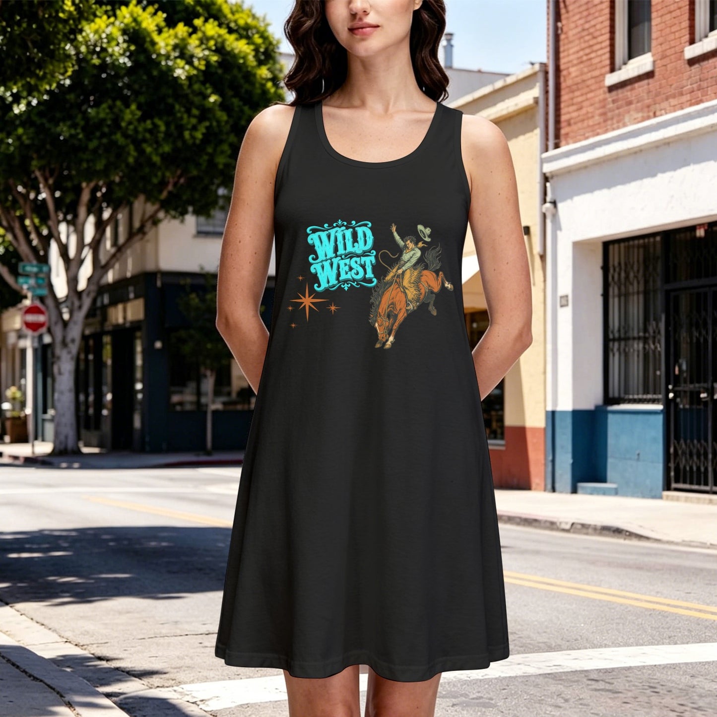 Baha Ranch The Last Roundup Wild West Bronc Rider Tank Dress Made in America