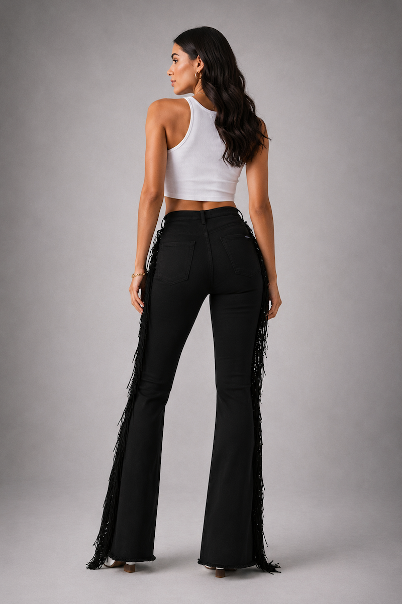 GJG Texas Sunn Bell Bottom Jean Black