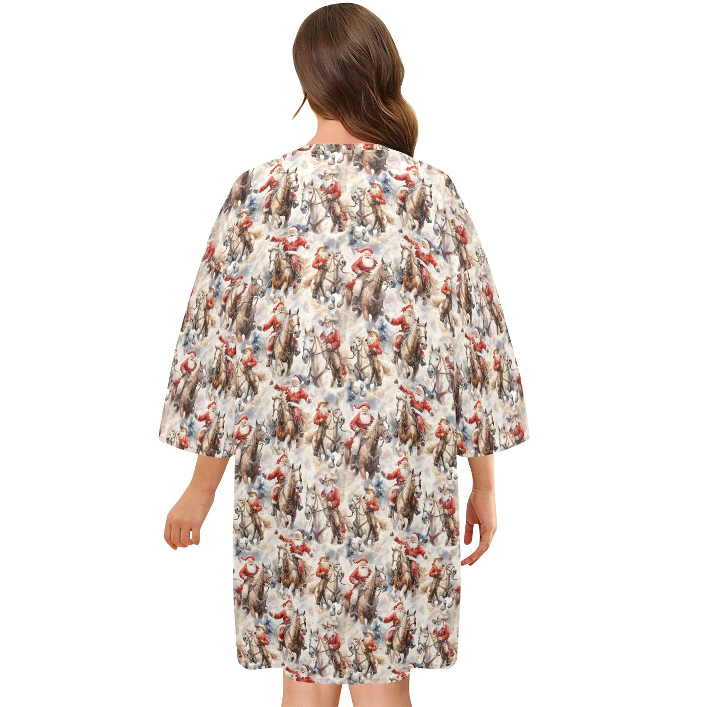 Western Cowboy Santa Women's Oversized Sleep Shirt