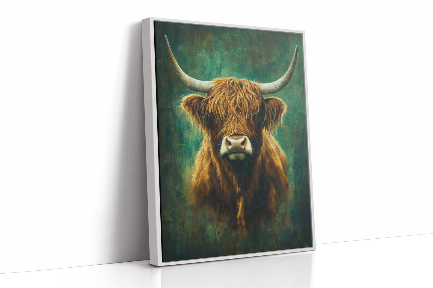 Highland Majesty in Emerald Light Western Farm Cow Ranch Wall Decor