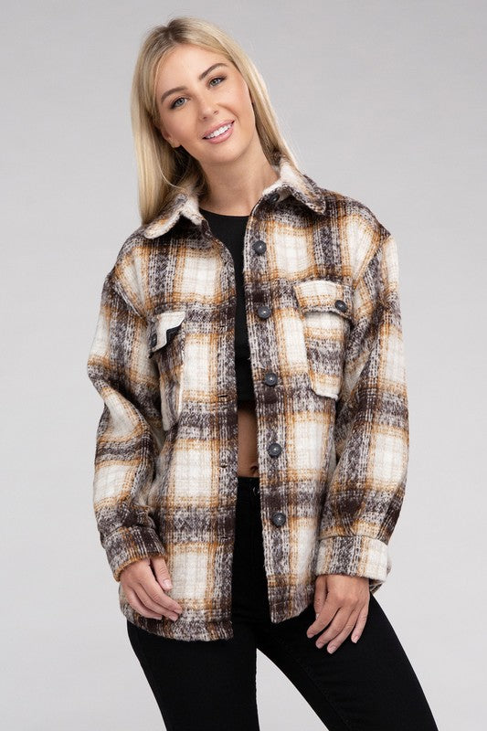 Cozy Plaid Flannel Shacket choice of colors