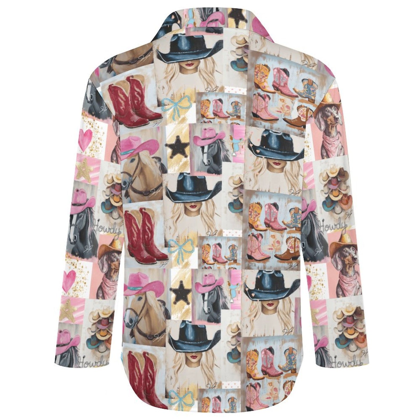 Danilo Painted Cowgirl Collage Button Up Shirt