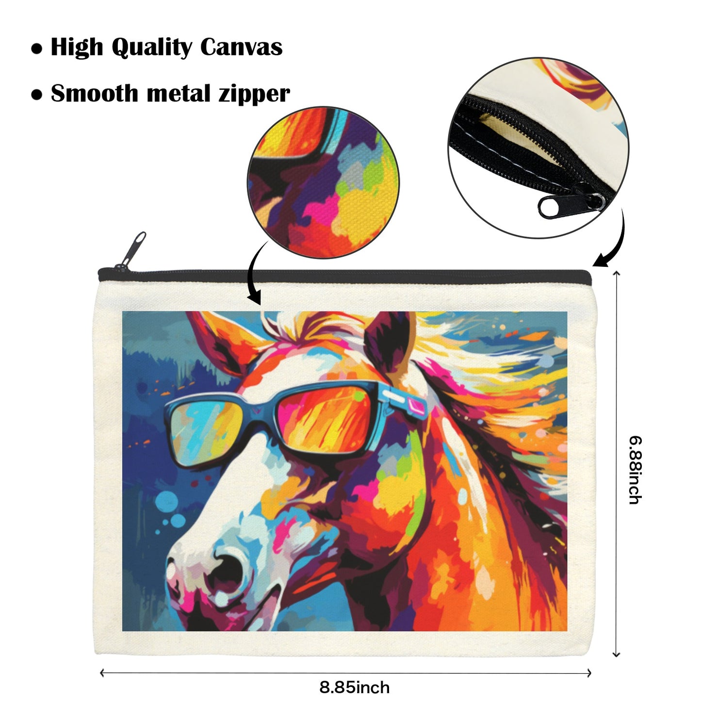 Baha Ranch Cool Horse Cosmetic Bag Pack of 5 Made in America