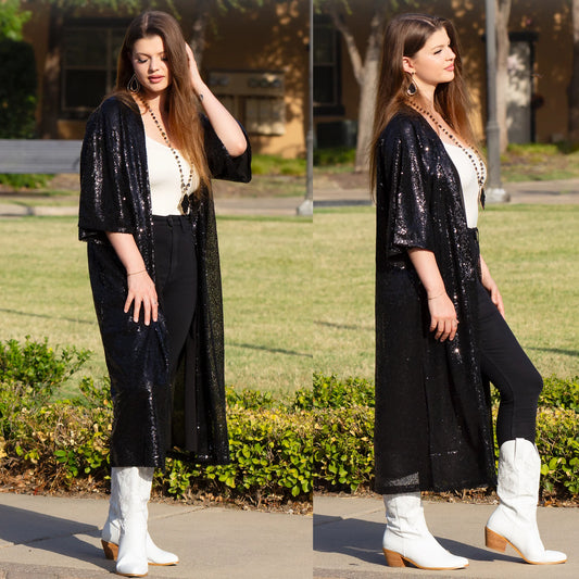 Holiday Sequin Duster