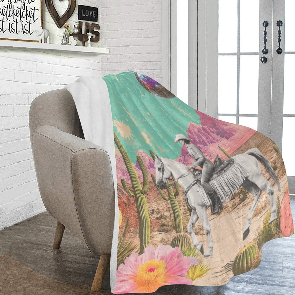 Desert Cowgirl Throw Blanket 60" x 80" Made in USA