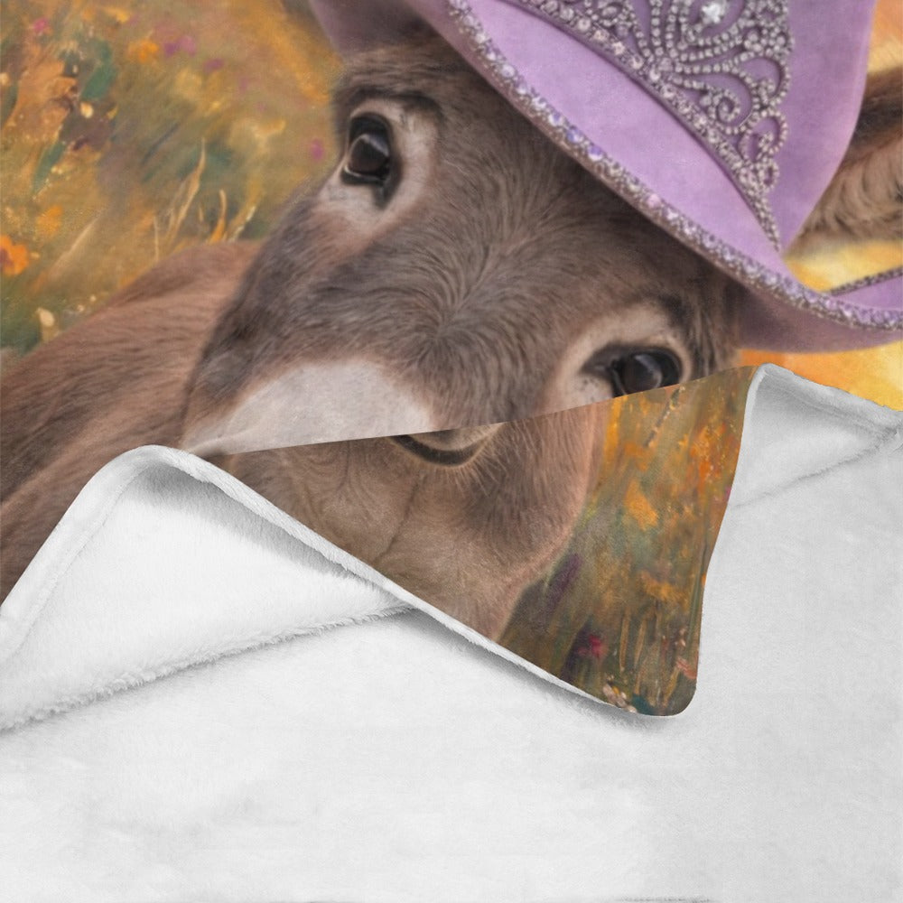 Rhinestone Cowgirl Donkey Ultra Soft Minky Fleece Throw Blanket 60" x 80" Made in America