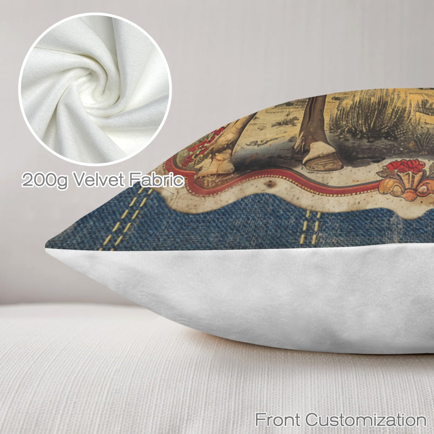 Baha Ranch Vintage Horse Velvety Soft Pillow Case Made in America