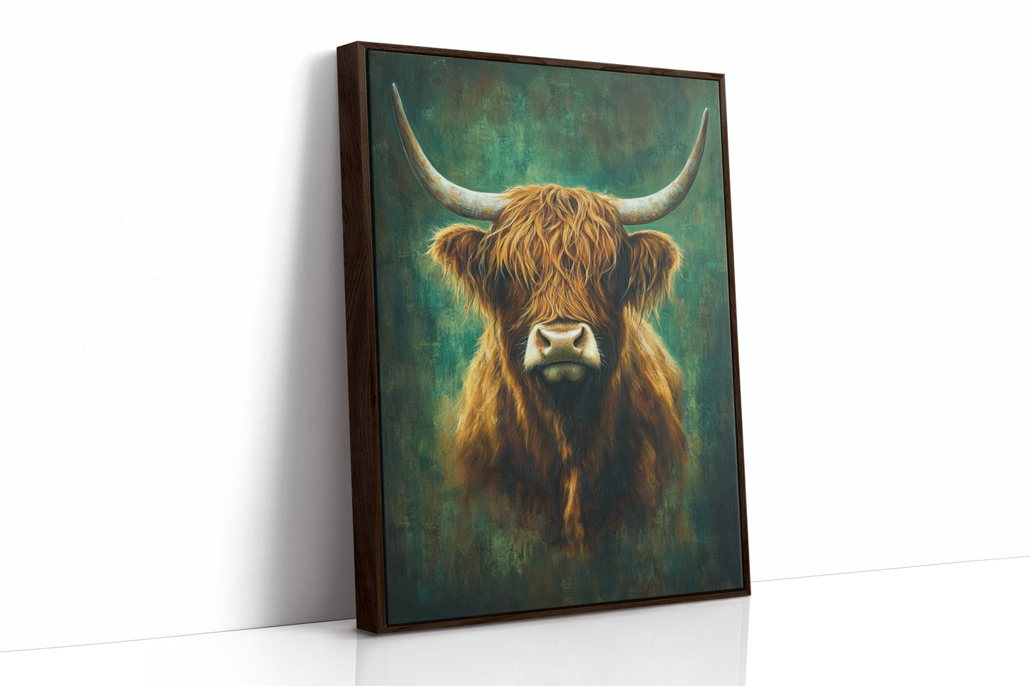 Highland Majesty in Emerald Light Western Farm Cow Ranch Wall Decor
