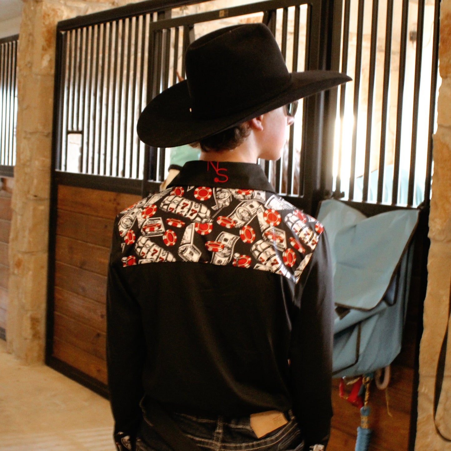 Mens Risky Business Pearl Snap Rodeo Unisex Shirt