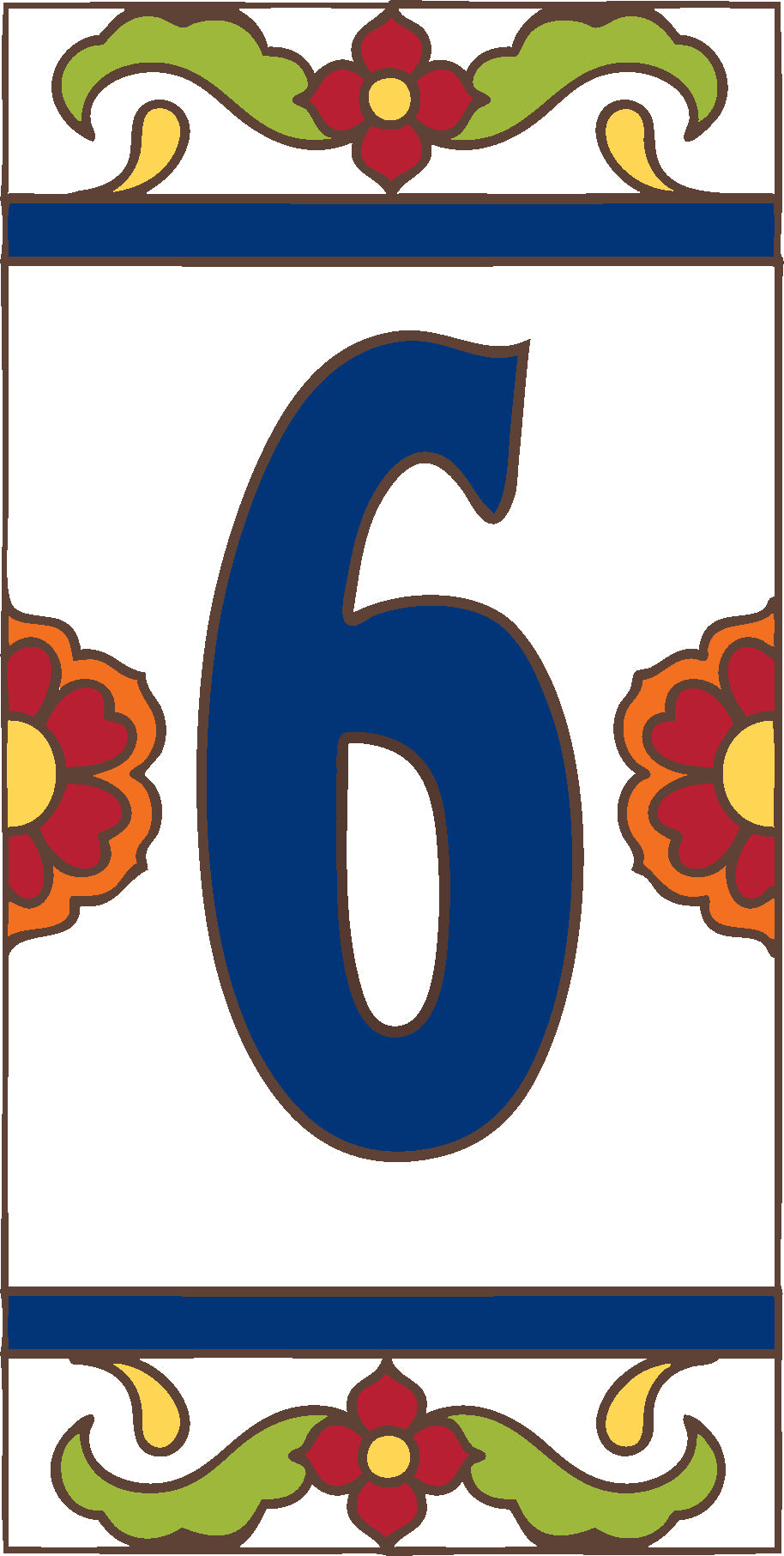 White Talavera Tile House Numbers