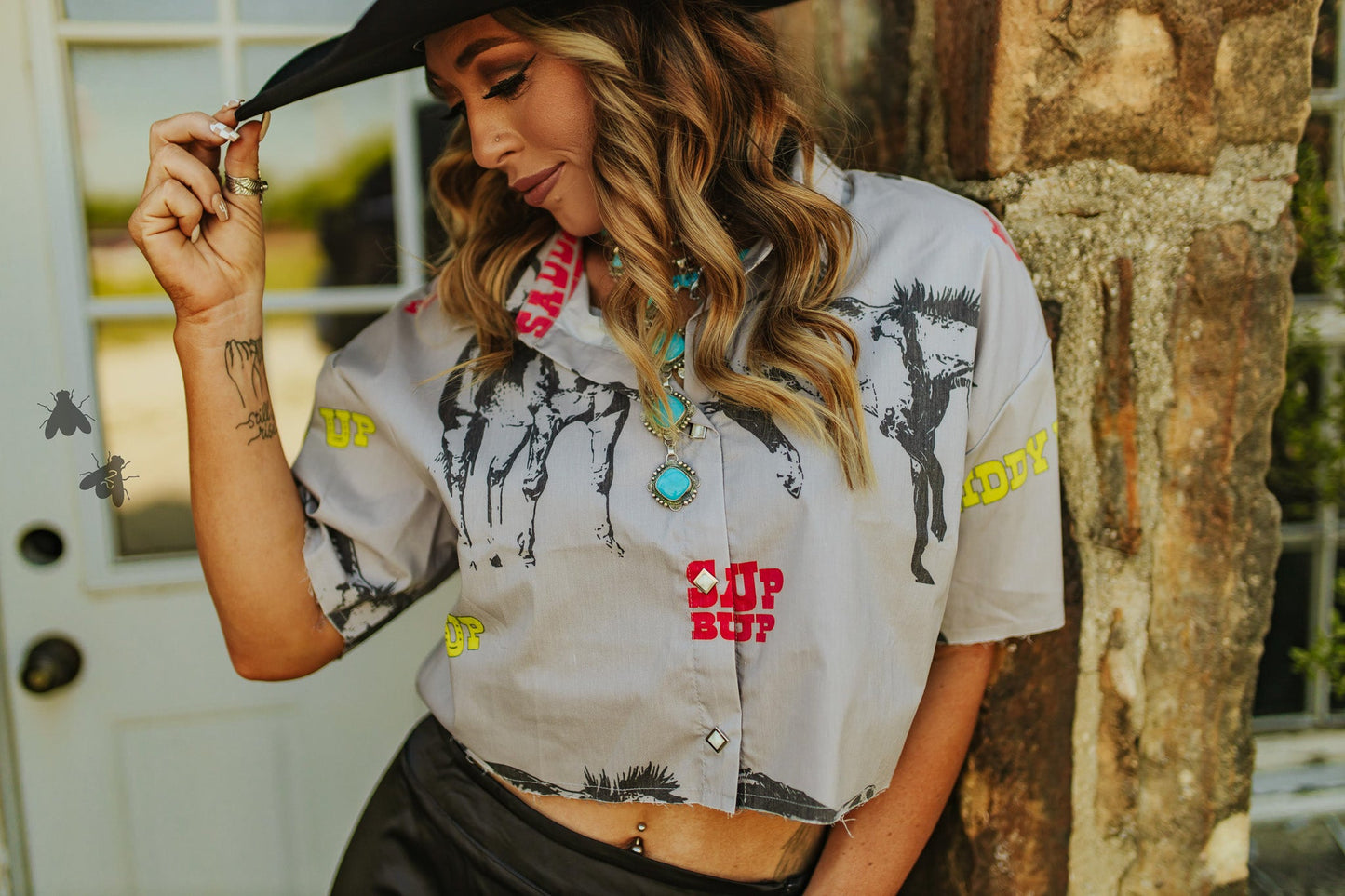 Giddy Up Crop Button Up