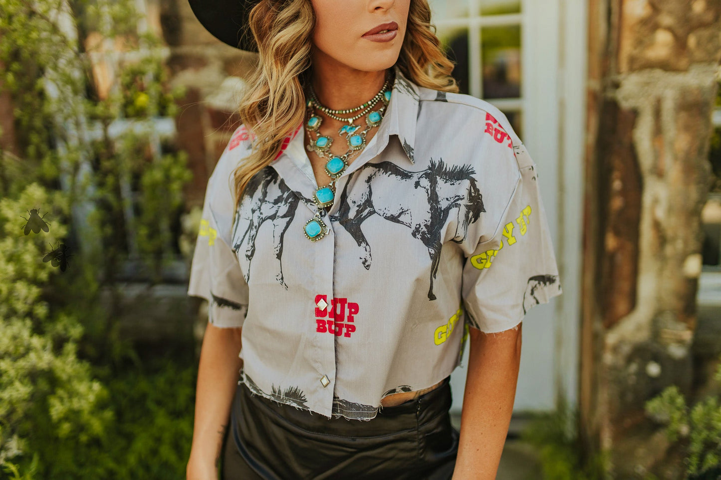 Giddy Up Crop Button Up