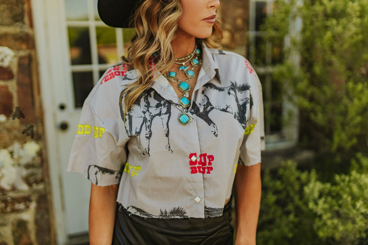 Giddy Up Crop Button Up