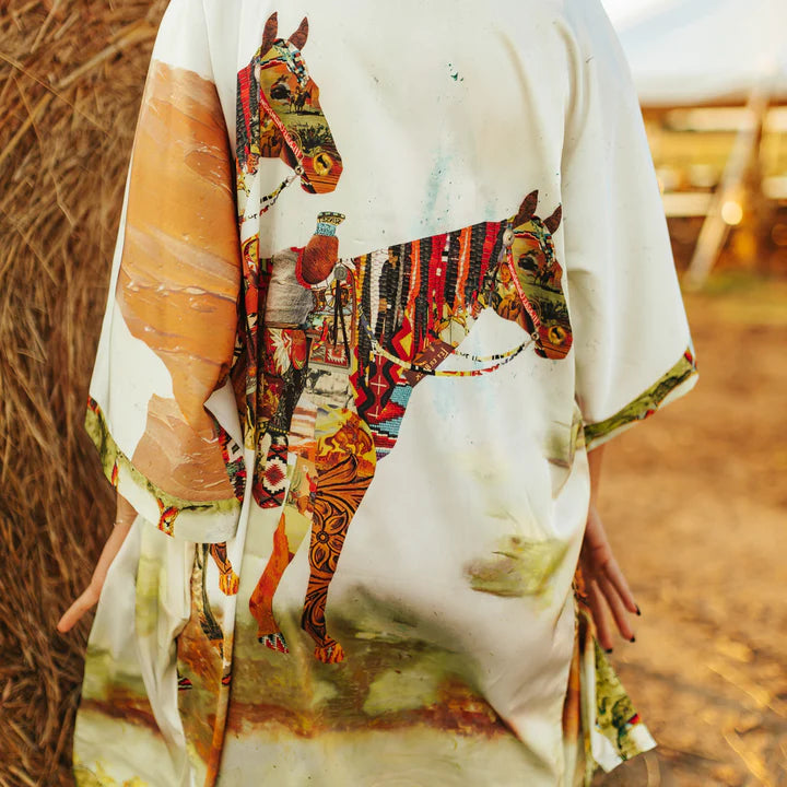 haute horse kimono robe back view